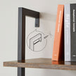 Ladder Shelf – Wood and Metal – Rustic Brown and Black – 5-Tier Industrial Design