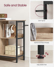 4-Tier Bookcase – Wood and Metal – Camel Brown and Ink Black – Industrial Rustic Design