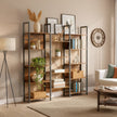 5-Tier Bookcase – Metal Frame – Rustic Brown and Black – Industrial Style with 14 Shelves