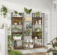 Large Bookshelf – Metal – Rustic Brown and Black – 14 Storage Shelves, Industrial Style