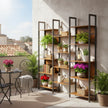 5-Tier Bookcase – Metal Frame – Rustic Brown and Black – Industrial Style with 14 Shelves