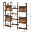Large Bookshelf – Metal – Rustic Brown and Black – 14 Storage Shelves, Industrial Style