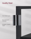 Bookcase – Metal – Ebony Black and Ink Black – 14 Storage Shelves, Industrial Style