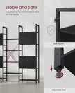 Bookcase – Metal – Ebony Black and Ink Black – 14 Storage Shelves, Industrial Style