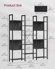 Bookcase – Metal – Ebony Black and Ink Black – 14 Storage Shelves, Industrial Style