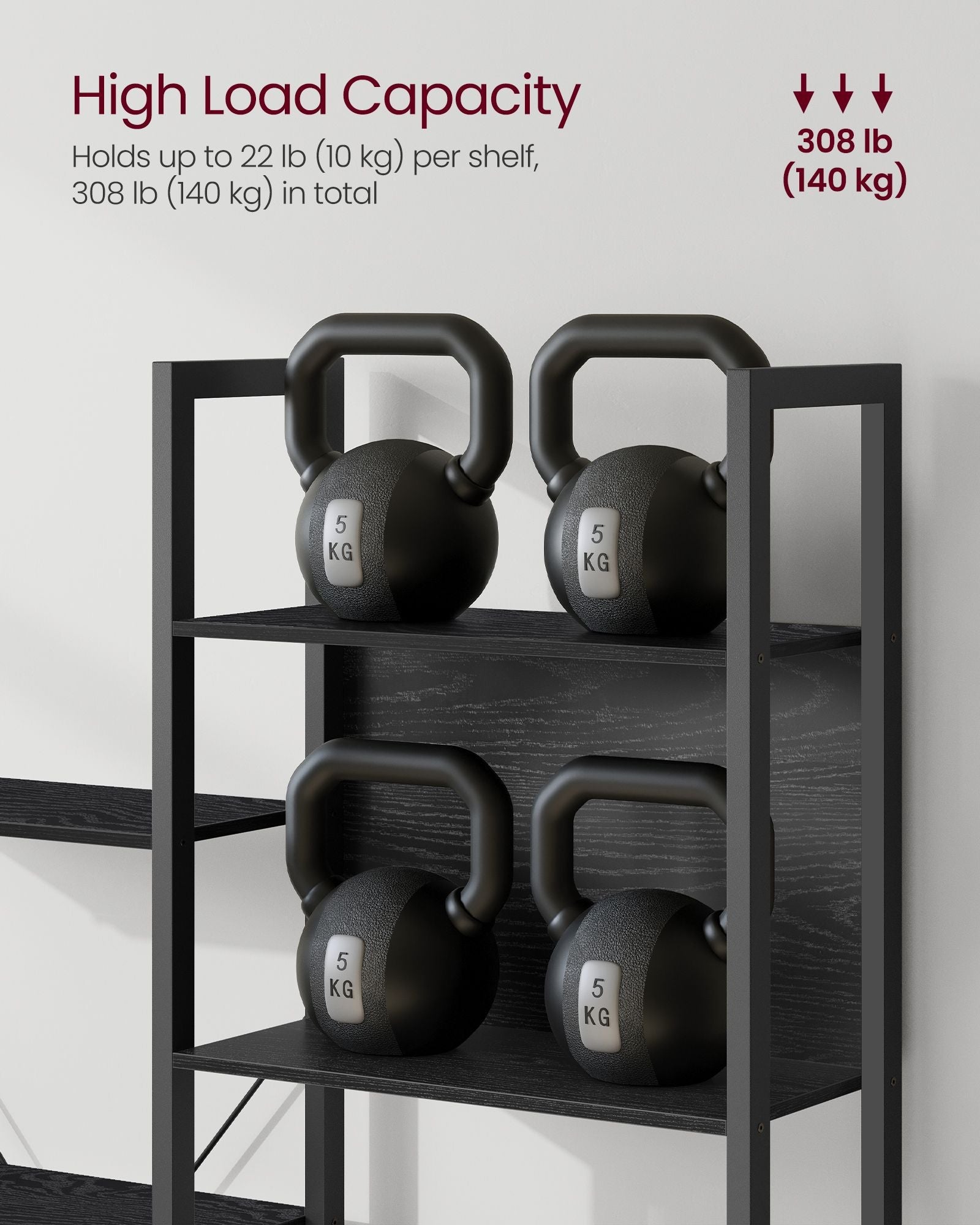 Bookcase – Metal – Ebony Black and Ink Black – 14 Storage Shelves, Industrial Style