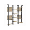 Bookshelf – Metal – Rustic Brown and Black – 14 Storage Shelves, Industrial Style