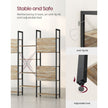 Bookshelf – Metal – Rustic Brown and Black – 14 Storage Shelves, Industrial Style