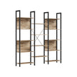 Bookcase – Metal – Rustic Brown and Ink Black – 14 Shelves, Industrial Style