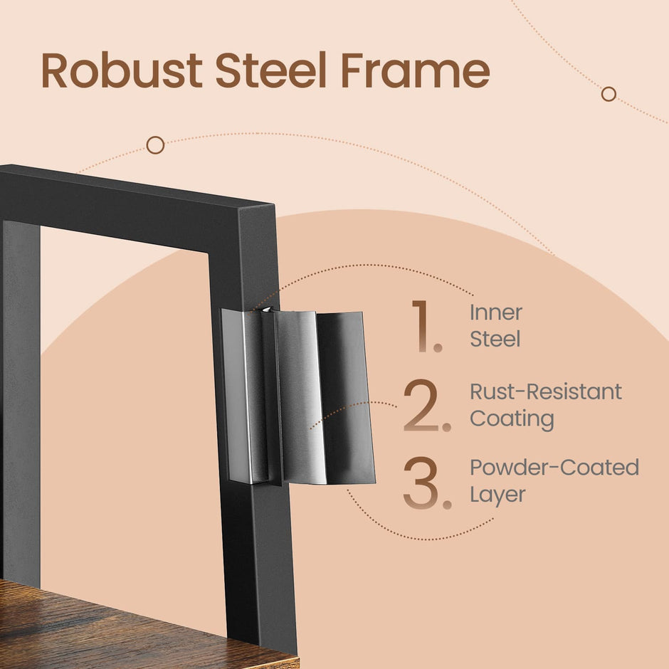 5-Tier Narrow Ladder Bookshelf – Wood – Rustic Brown and Ink Black – Versatile for Home Office, Living Room, Bedroom, and Kitchen