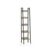 5-Tier Ladder Shelf – Steel Frame – Rustic Brown and Black – Freestanding Storage for Home Office and Living Spaces