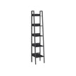 5-Tier Freestanding Narrow Shelf – Steel Frame – Rustic Brown and Black – Easy to Assemble