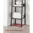 5-Tier Freestanding Narrow Shelf – Steel Frame – Rustic Brown and Black – Easy to Assemble