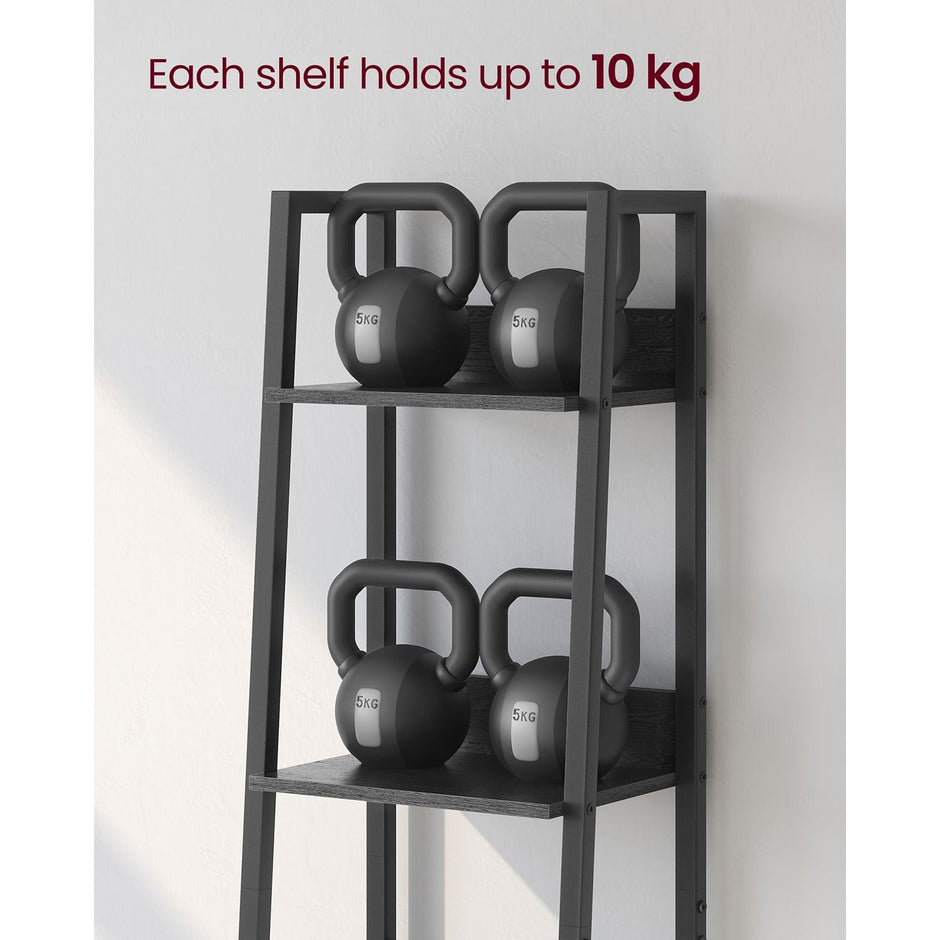 5-Tier Freestanding Narrow Shelf – Steel Frame – Rustic Brown and Black – Easy to Assemble