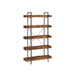 5-Tier Bookcase – Wood and Metal – Rustic Brown and Black – Versatile Storage Solution for Living Room, Bedroom, and Home Office