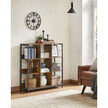 3-Tier Bookcase – Engineered Wood – Rustic Brown and Black – Industrial Design