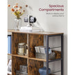 3-Tier Bookcase – Engineered Wood – Rustic Brown and Black – Industrial Design