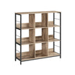 3-Tier Bookcase – Engineered Wood – Rustic Brown and Black – Industrial Design