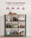 4-Tier Bookcase – Wood – Rustic Brown and Black – Industrial Design