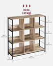 4-Tier Bookcase – Wood – Rustic Brown and Black – Industrial Design