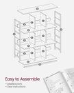4-Tier Bookcase – Wood – Rustic Brown and Black – Industrial Design