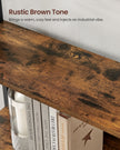 6 Shelf Bookcase – Steel – Rustic Brown and Black – Industrial Style