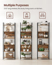 6 Shelf Bookcase – Steel – Rustic Brown and Black – Industrial Style