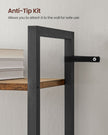 6 Shelf Bookcase – Steel – Rustic Brown and Black – Industrial Style
