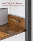 5-Tier Bookshelf – Particle Board and Metal – Rustic Brown and Ink Black – Industrial Design with Back Panels