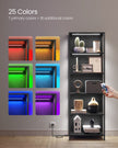 6-Tier Bookshelf – Steel Frame – Ebony Black – Dimmable LED Lights
