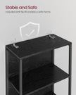 6-Tier Bookshelf – Steel Frame – Ebony Black – Dimmable LED Lights