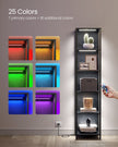 6-Tier Bookcase – Steel – Ebony Black – With Dimmable LED Lights