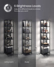 6-Tier Bookcase – Steel – Ebony Black – With Dimmable LED Lights