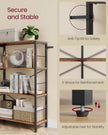 6-Tier Bookshelf – Engineered Wood – Rustic Brown and Black – Industrial Style Room Divider