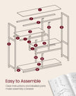 4-Tier Bookshelf – Wood – Rustic Brown and Ink Black – Freestanding Storage Shelf