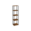 Five Tier Storage Shelf – Wood – Rustic Brown and Ink Black – Quick Assembly