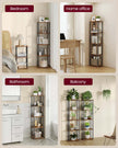 Five Tier Storage Shelf – Wood – Rustic Brown and Ink Black – Quick Assembly
