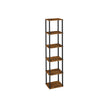 Six-Tier Storage Shelf – Engineered Wood – Rustic Brown and Ink Black – Quick Assembly