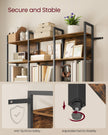 Bookcase – Engineered Wood – Rustic Brown and Ink Black – Six-Tier Industrial Style