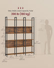 Bookcase – Engineered Wood – Rustic Brown and Ink Black – Six-Tier Industrial Style