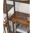 Bookshelf – Wood and Metal – Black – 5-Tier Standing Display Rack with Industrial Style