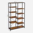 Bookshelf – Wood and Metal – Black – 5-Tier Standing Display Rack with Industrial Style