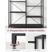 5-Tier Bookcase – Metal and Wood – Black – Industrial Style with Easy Assembly