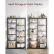 5-Tier Bookcase – Metal and Wood – Black – Industrial Style with Easy Assembly