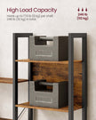 Bookcase – Metal – Rustic Brown and Ink Black – 14 Shelves, Industrial Style