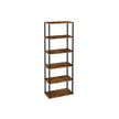 Six-Tier Storage Shelf – Engineered Wood – Rustic Brown and Ink Black – Quick Assembly