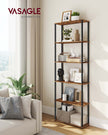 Six-Tier Storage Shelf – Engineered Wood – Rustic Brown and Ink Black – Quick Assembly