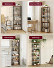 Six-Tier Storage Shelf – Engineered Wood – Rustic Brown and Ink Black – Quick Assembly