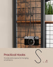 Bookcase – Wood – Rustic Brown and Ink Black – 6-Tier with Hooks