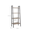 4-Tier Ladder Shelf – Wood and Metal – Rustic Brown – Industrial Bookcase and Storage Unit